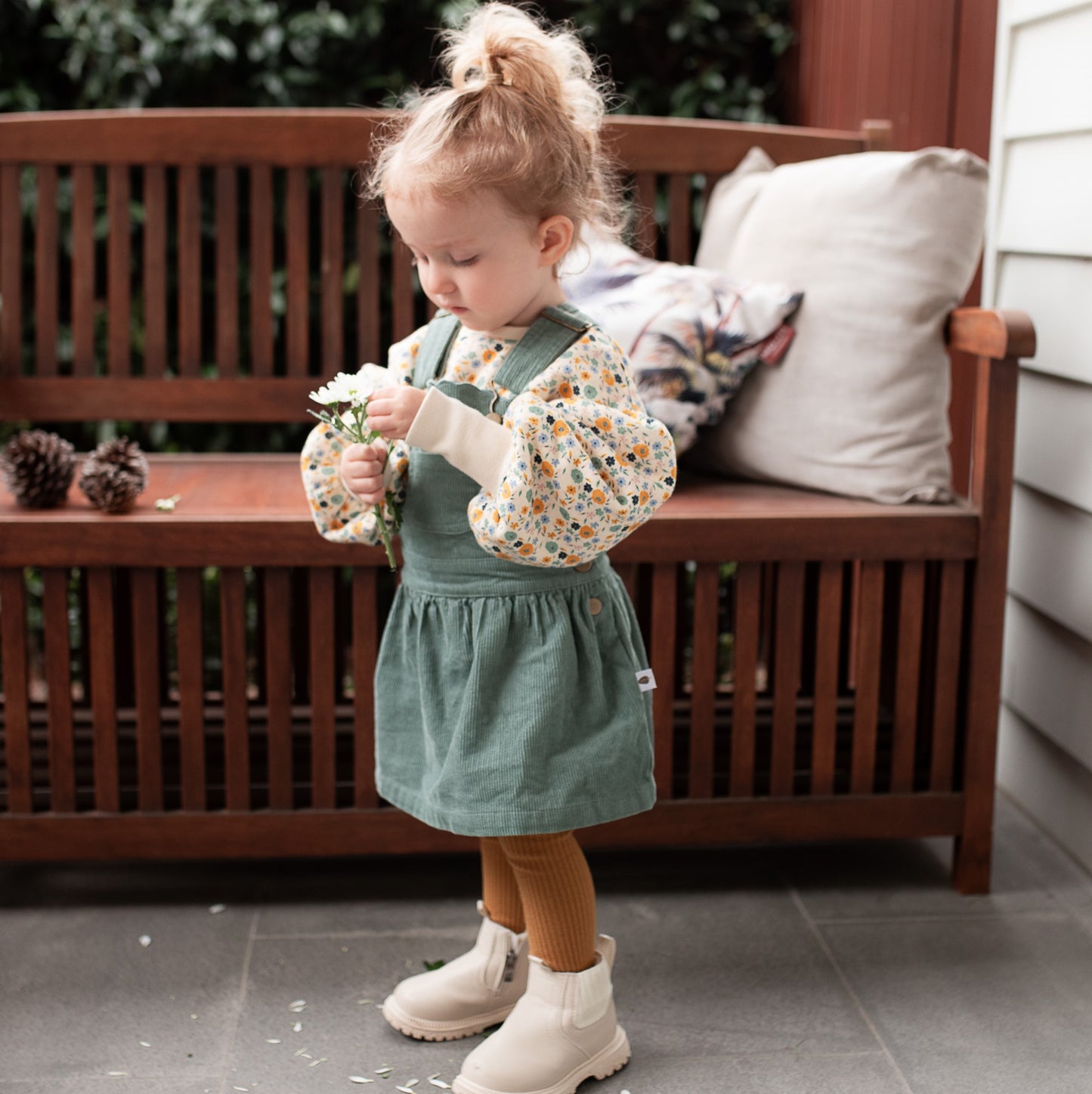 Cleo Pinafore Sea Green
