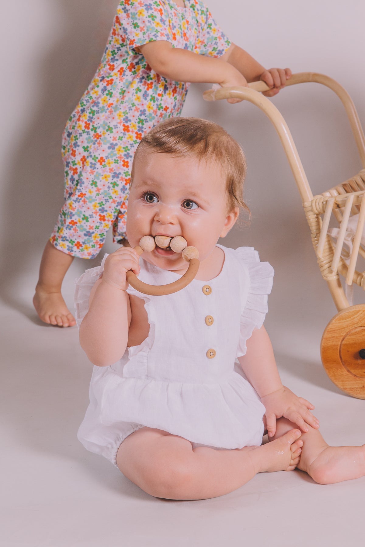 August Playsuit White Cotton/linen - Essential collection