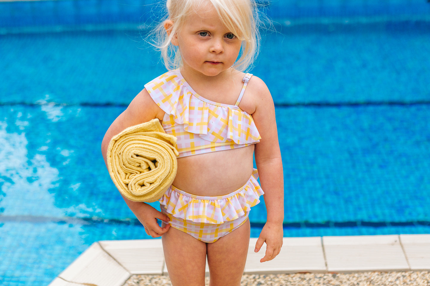 Sunny Two Piece Swimsuit Pink/Yellow Check