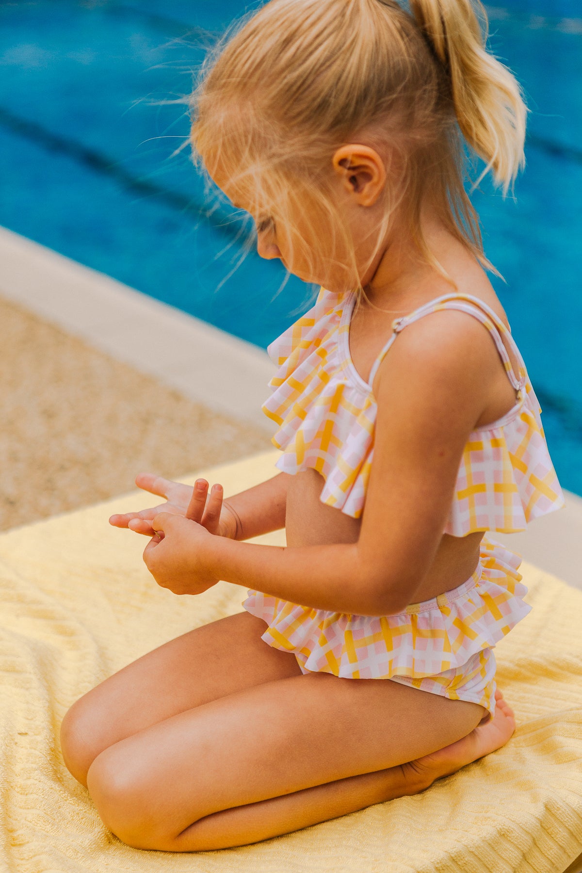 Sunny Two Piece Swimsuit Pink/Yellow Check