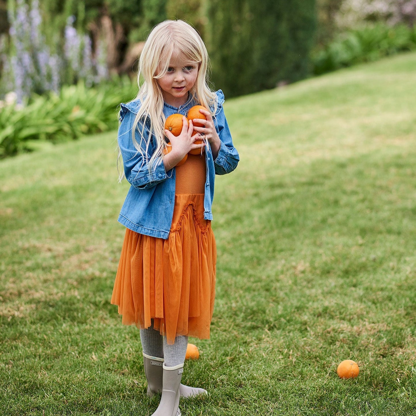 Velvet Dress Peach Caramel