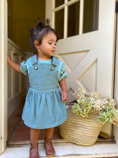 Cleo Pinafore Sea Green