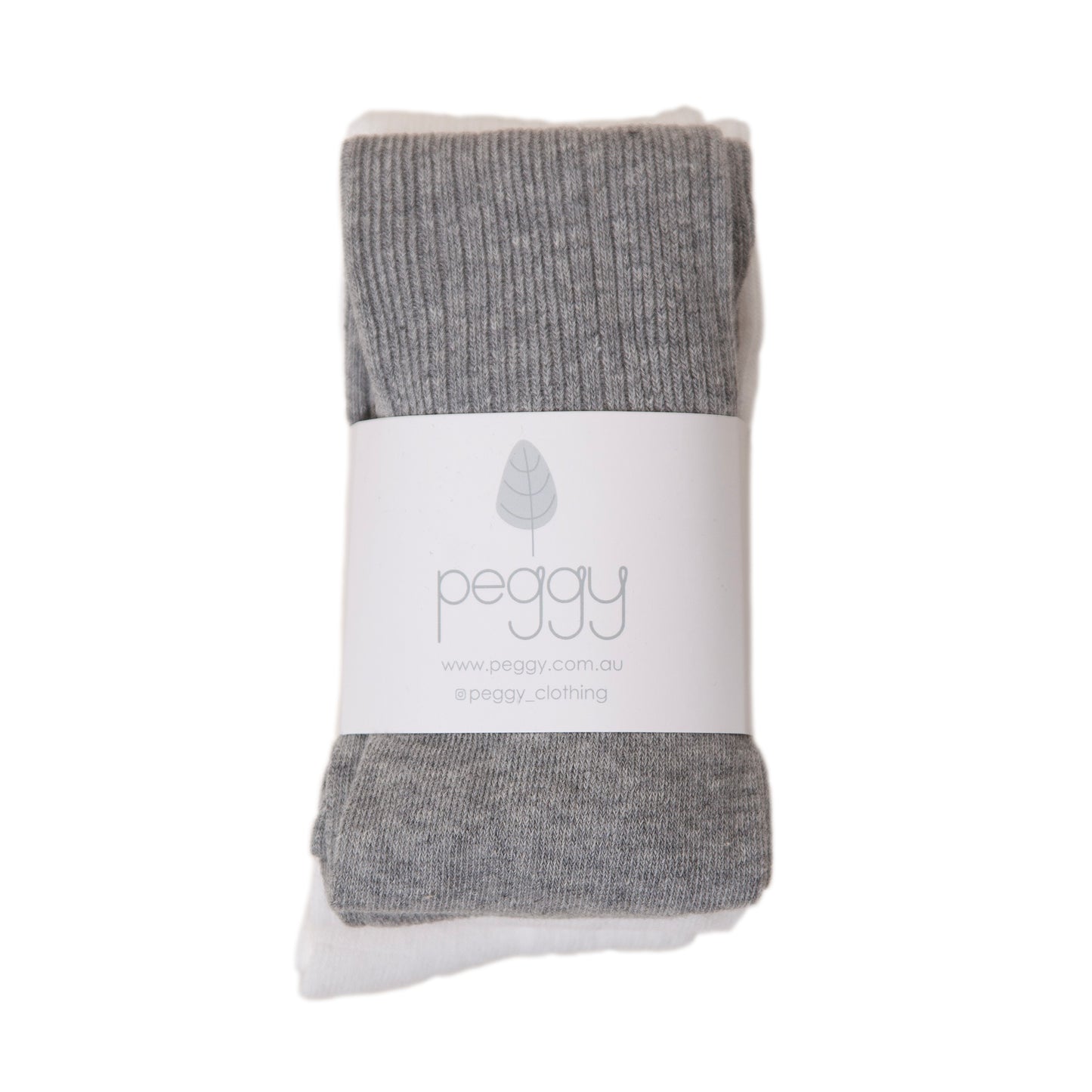 Johanna tights two pack - Grey Marle/White