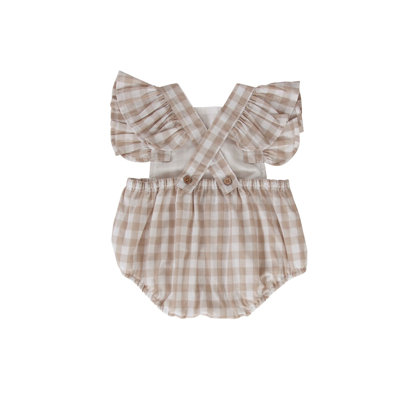Ling Playsuit in Taupe Gingham