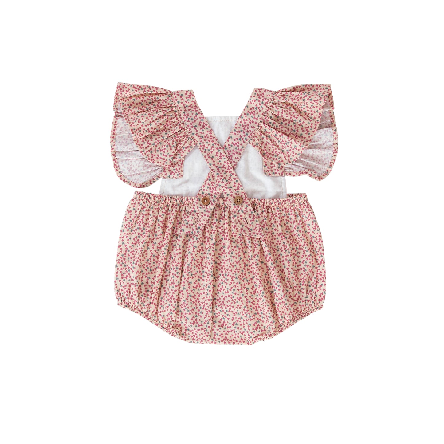 Ling playsuit in mini heart floral