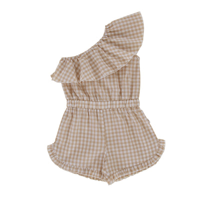 Lucie Jumpsuit Taupe Gingham