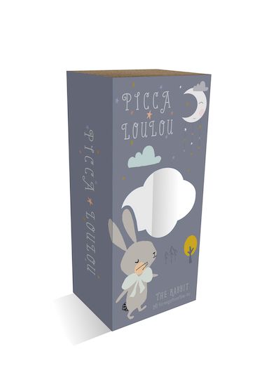 Picca Loulou pink rabbit Robin in giftbox - 18 cm